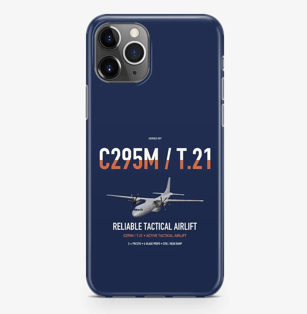 Airbus C295M T.21 design on navy blue magsafe iphone case, for iPhone Pro Max