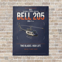 Thumbnail for Bell 205A-1++ vertical canvas print - no frame - navy blue background