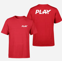 Thumbnail for Play Airlines logo on red double side t shirt