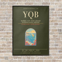 Thumbnail for Quebec City Jean Lesage International Airport YQB - Canvas Framed - Green Army
