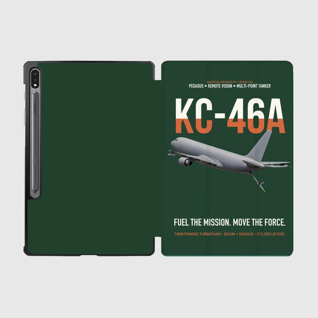KC-46A PEGASUS design on dark green samsung tablet tablet case