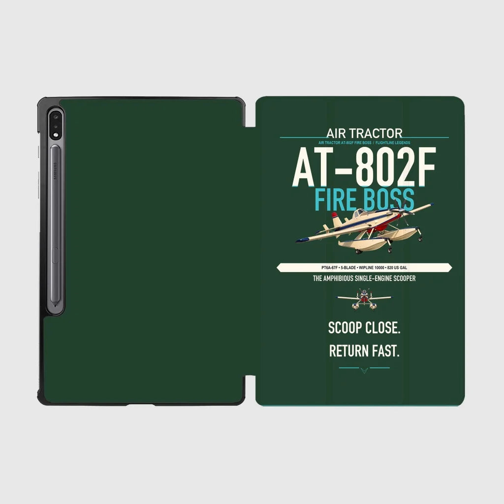 Air Tractor AT-802F Fire Boss design on dark green samsung tablet tablet case