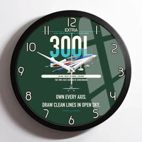 Thumbnail for Extra 300L design on dark green framed wall clock