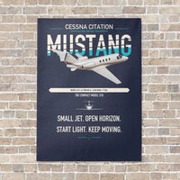 Thumbnail for Cessna Citation Mustang vertical canvas print - no frame - navy blue background
