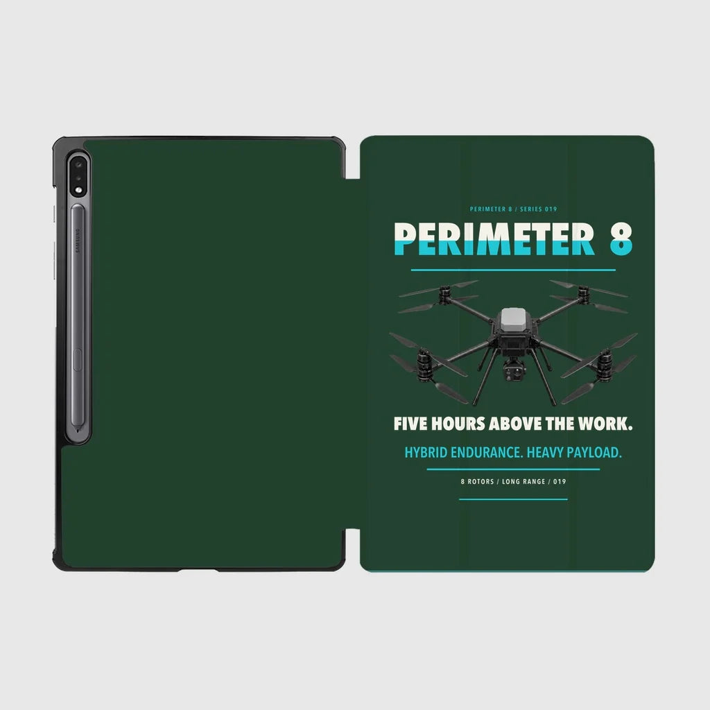 Skyfront Perimeter 8 design on dark green samsung tablet tablet case