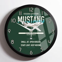 Thumbnail for Cessna Citation Mustang design on dark green framed wall clock