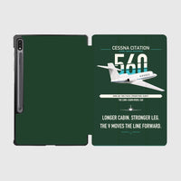 Thumbnail for Cessna Citation 560 - Citation V design on dark green samsung tablet tablet case