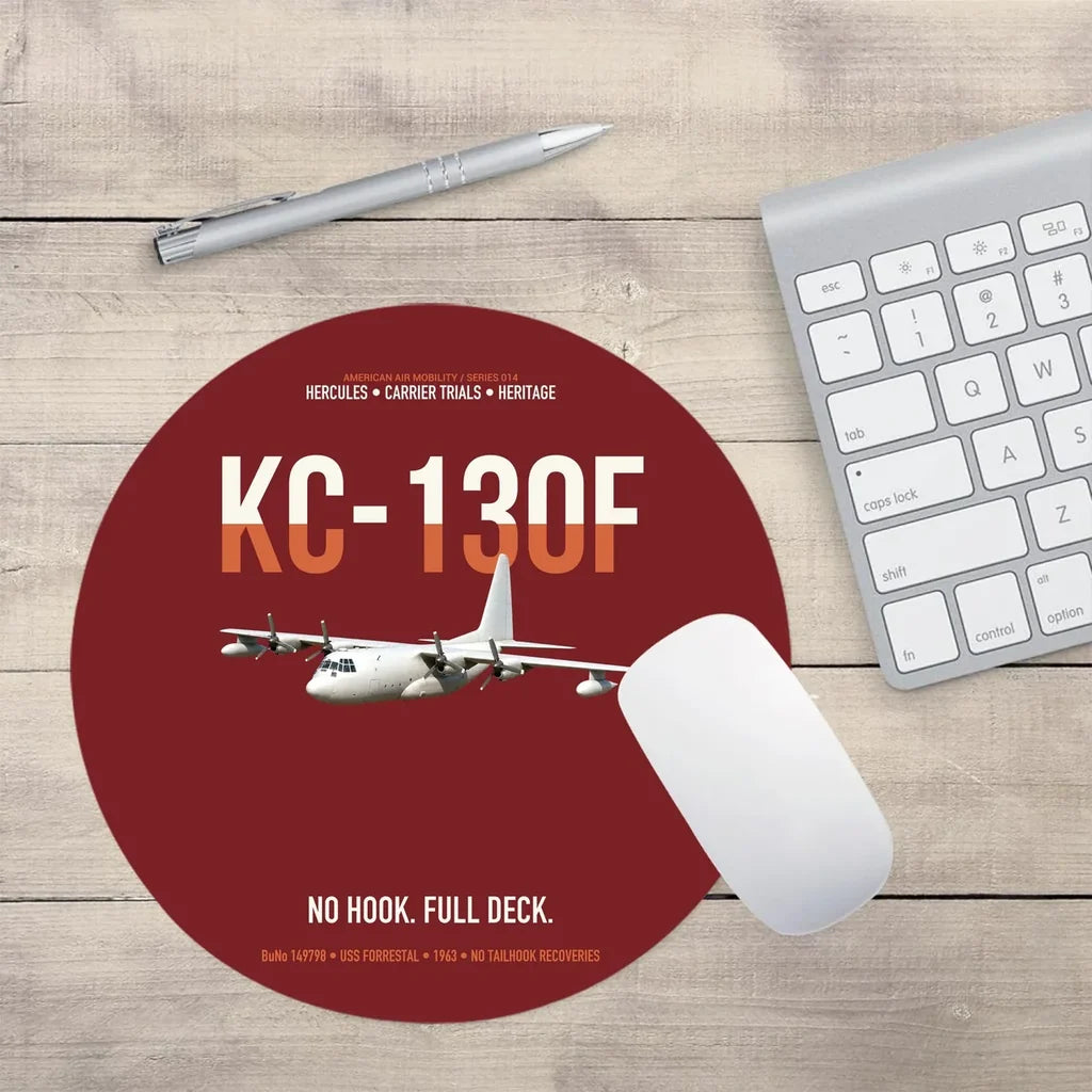 KC-130F BuNo 149798 design on dark red round mouse pad