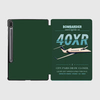 Thumbnail for Bombardier Learjet 40XR design on dark green samsung tablet tablet case