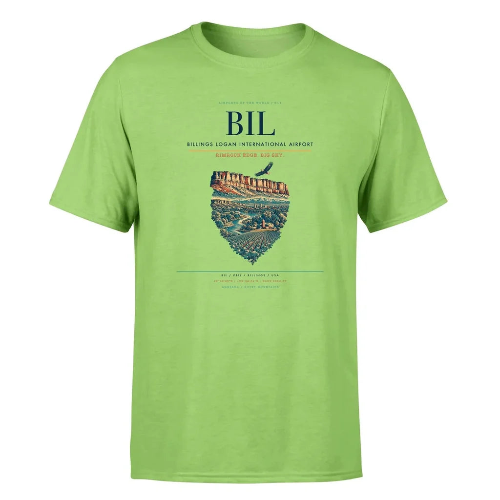 Billings Airport (BIL) Premium T-Shirt Light Green