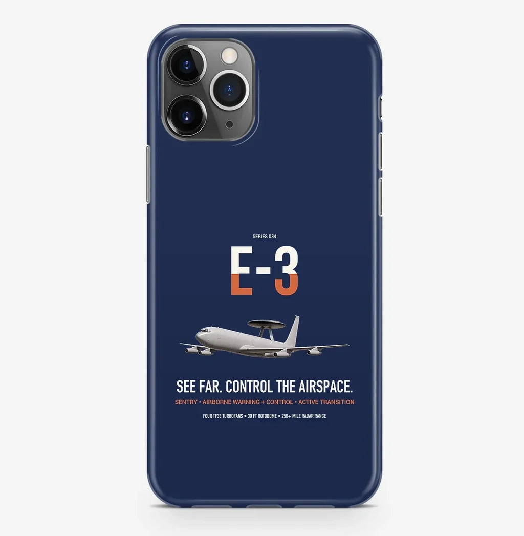 E-3 Sentry AWACS design on navy blue magsafe iphone case, for iPhone Pro Max