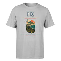 Thumbnail for Pico Airport (PIX) T-Shirt single-side front print in Light Gray | pico-airport-pix-double-side-t-shirt