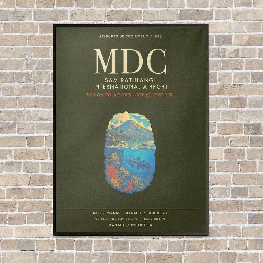 Sam Ratulangi International Airport MDC - Canvas Framed - Green Army