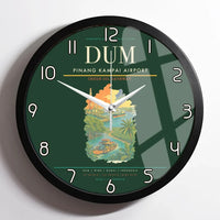 Thumbnail for Pinang Kampai Airport (DUM) design on dark green framed wall clock