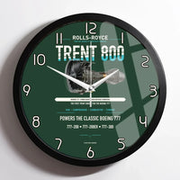 Thumbnail for TRENT 800 design on dark green framed wall clock