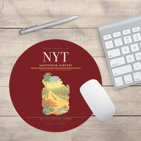 Thumbnail for Naypyidaw Airport (NYT) design on dark red round mouse pad
