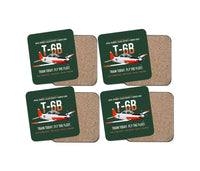 Thumbnail for T-6B Texan II Naval Aviator Training design on dark green 4 pieces set coaster