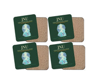Thumbnail for Juneau International Airport (JNU) design on dark green 4 pieces set coaster