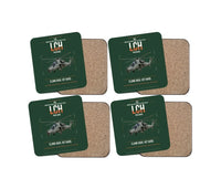 Thumbnail for HAL LCH Prachand design on dark green 4 pieces set coaster