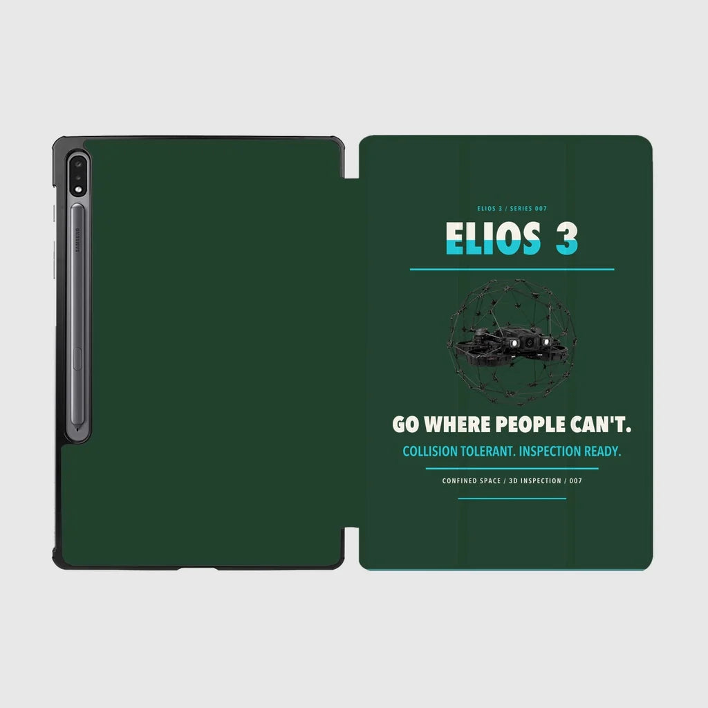 Flyability Elios 3 design on dark green samsung tablet tablet case