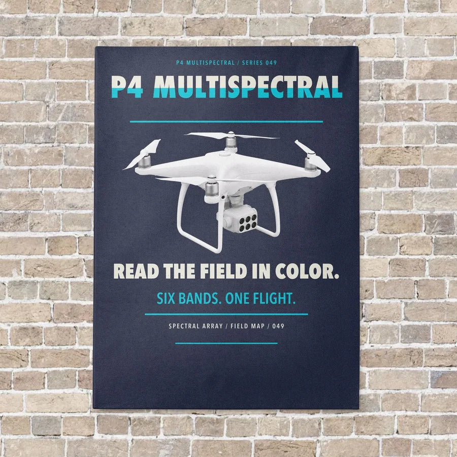 DJI P4 Multispectral vertical canvas print - no frame - navy blue background