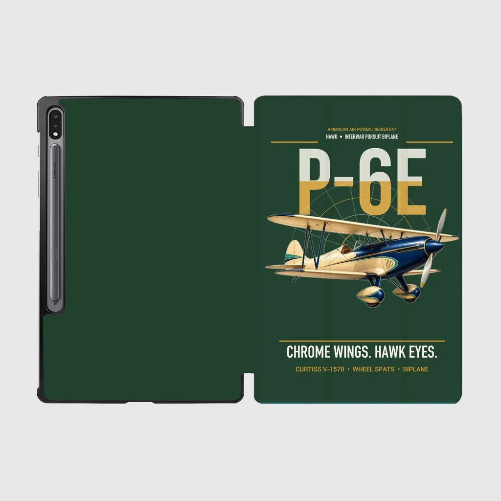 Curtiss P-6E Hawk design on dark green samsung tablet tablet case