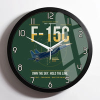 Thumbnail for F-15C Eagle design on dark green framed wall clock