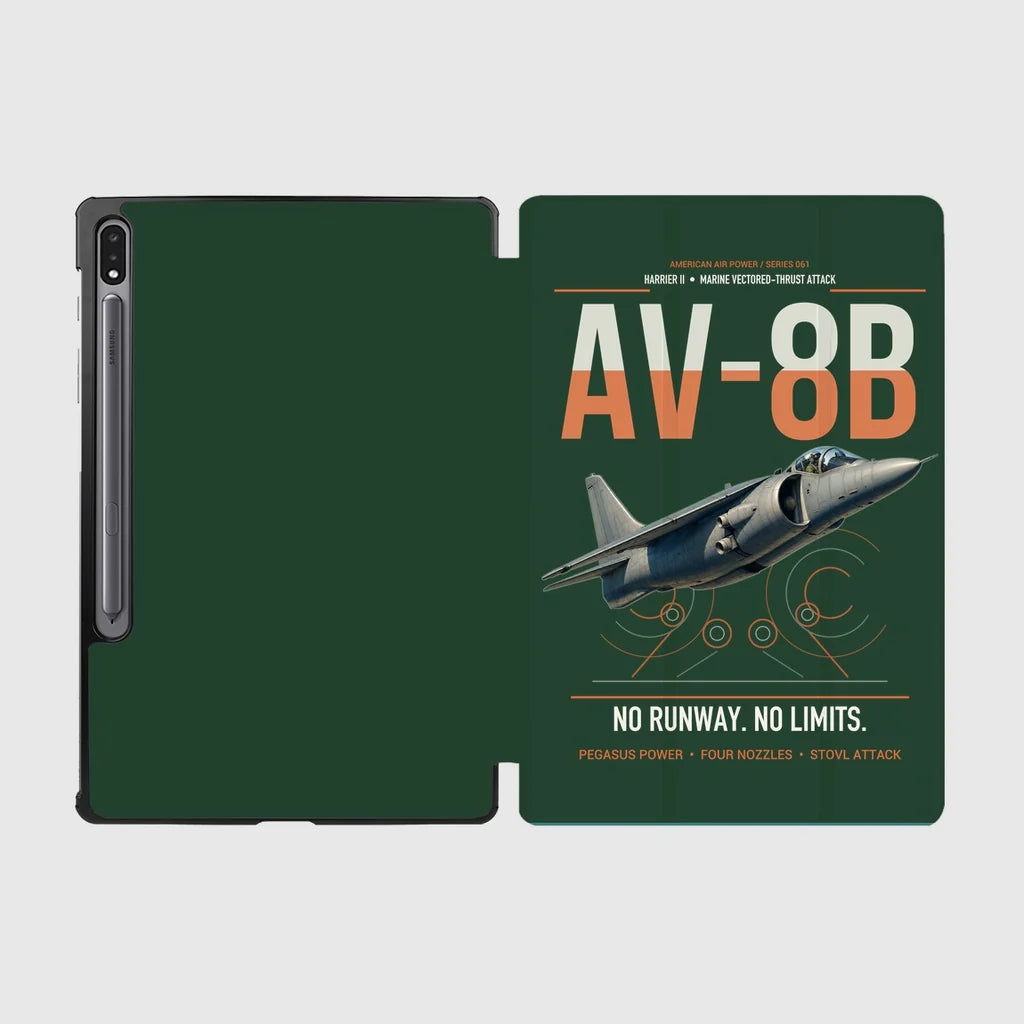 AV-8B Harrier II design on dark green samsung tablet tablet case