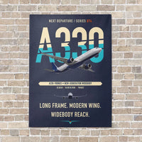 Thumbnail for Airbus A330-900neo vertical canvas print - no frame - navy blue background