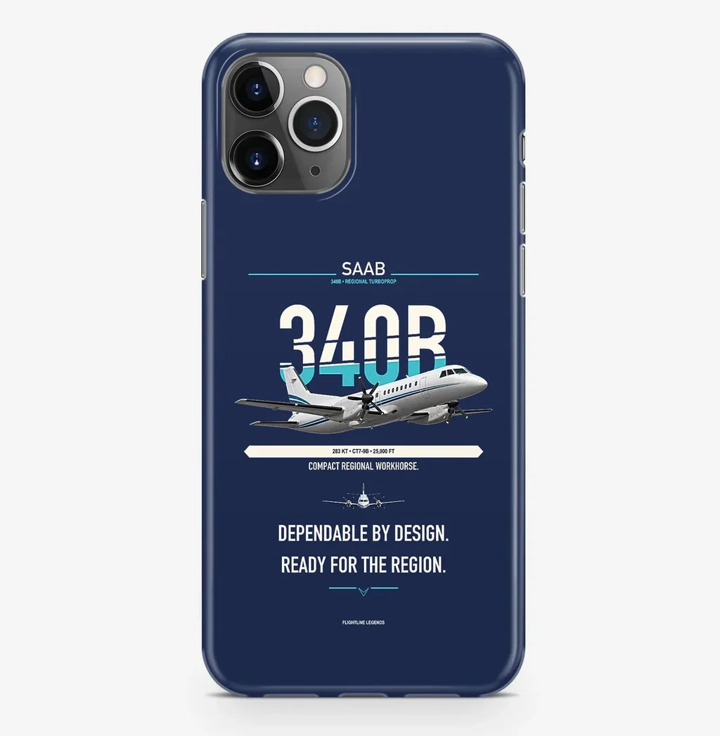 Saab 340B Case ProMax design on navy blue iphone case promax