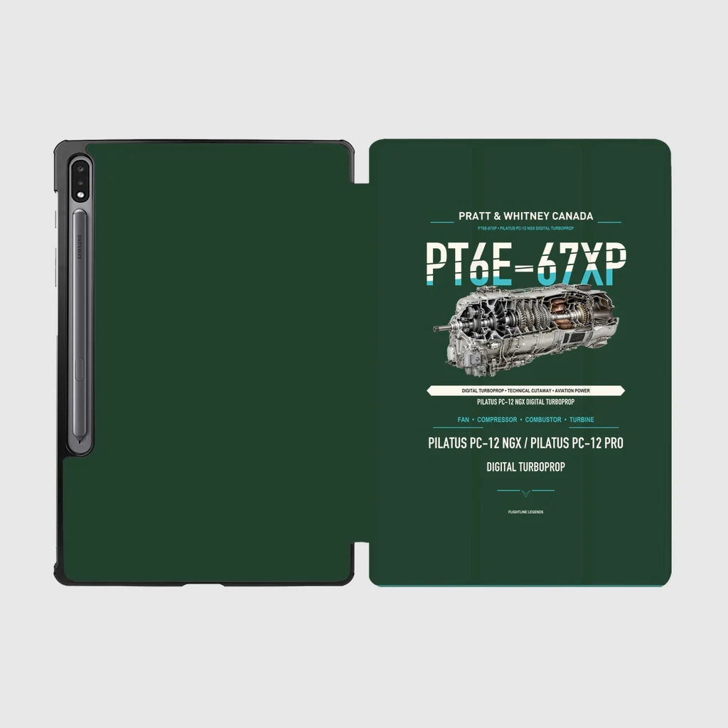 PT6E-67XP design on dark green samsung tablet tablet case