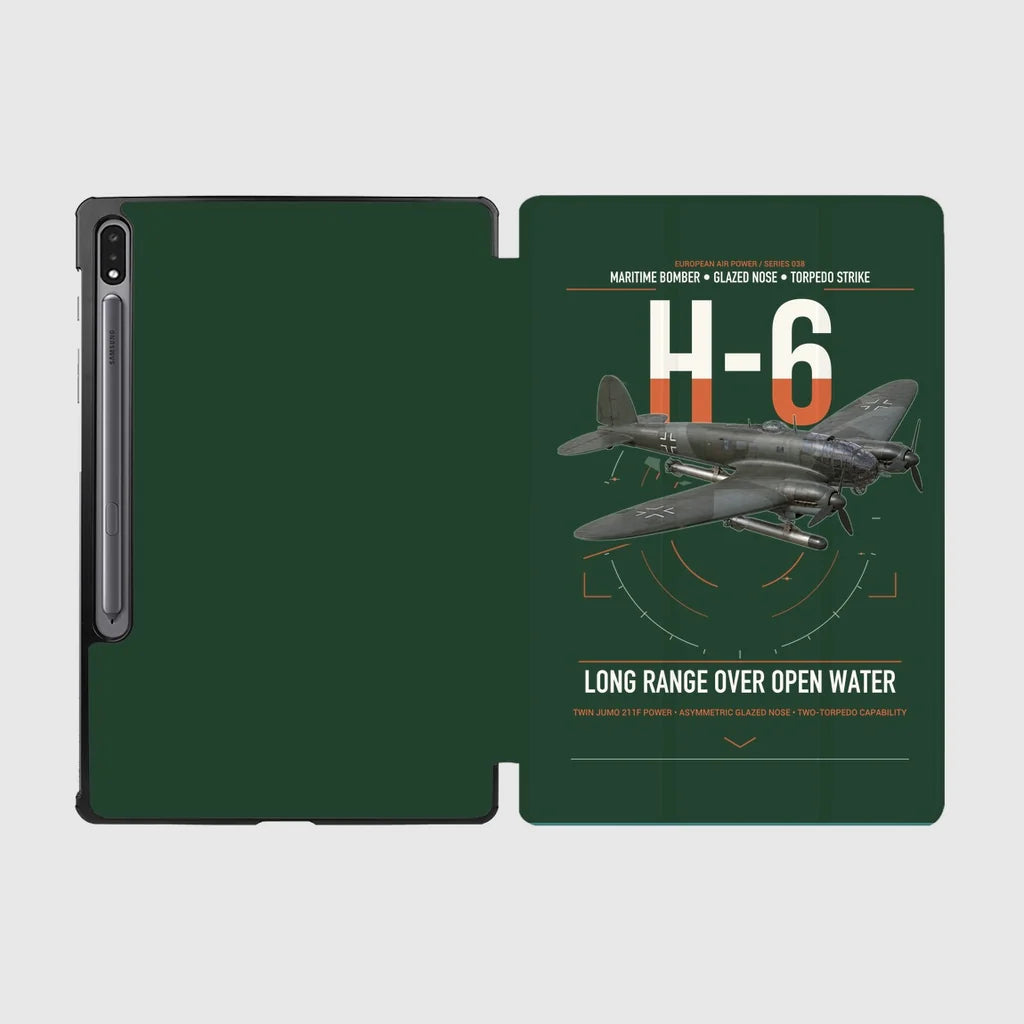 Heinkel He 111H-6 design on dark green samsung tablet tablet case