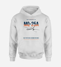 Thumbnail for MQ-25A STINGRAY design on white double-side hoodie, single-side print