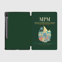 Thumbnail for Maputo International Airport (MPM) design on dark green samsung tablet tablet case