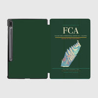 Thumbnail for Glacier Park International Airport (FCA) design on dark green samsung tablet tablet case