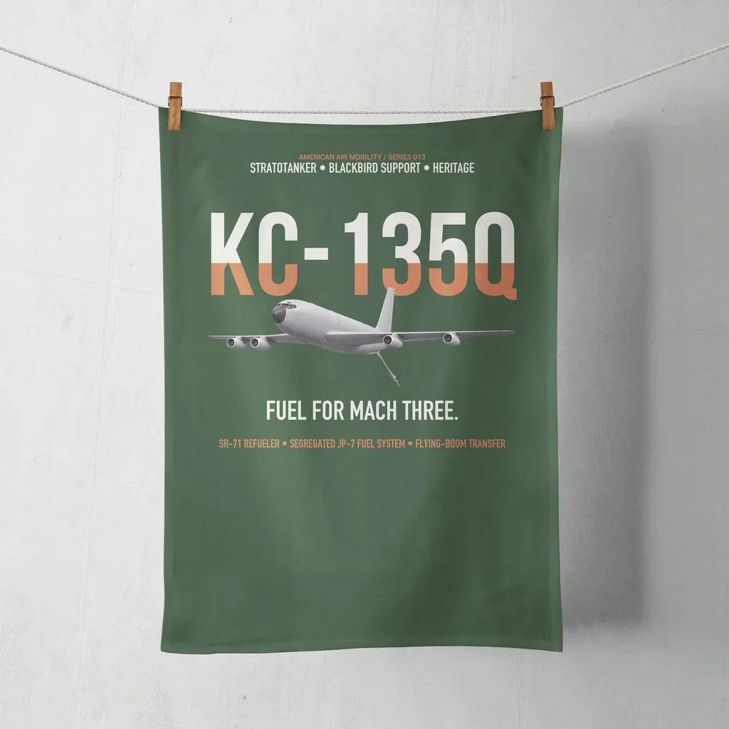 KC-135Q Blackbird Tanker design on dark green towel
