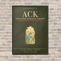 Thumbnail for Nantucket Memorial Airport ACK - Canvas Framed - Green Army