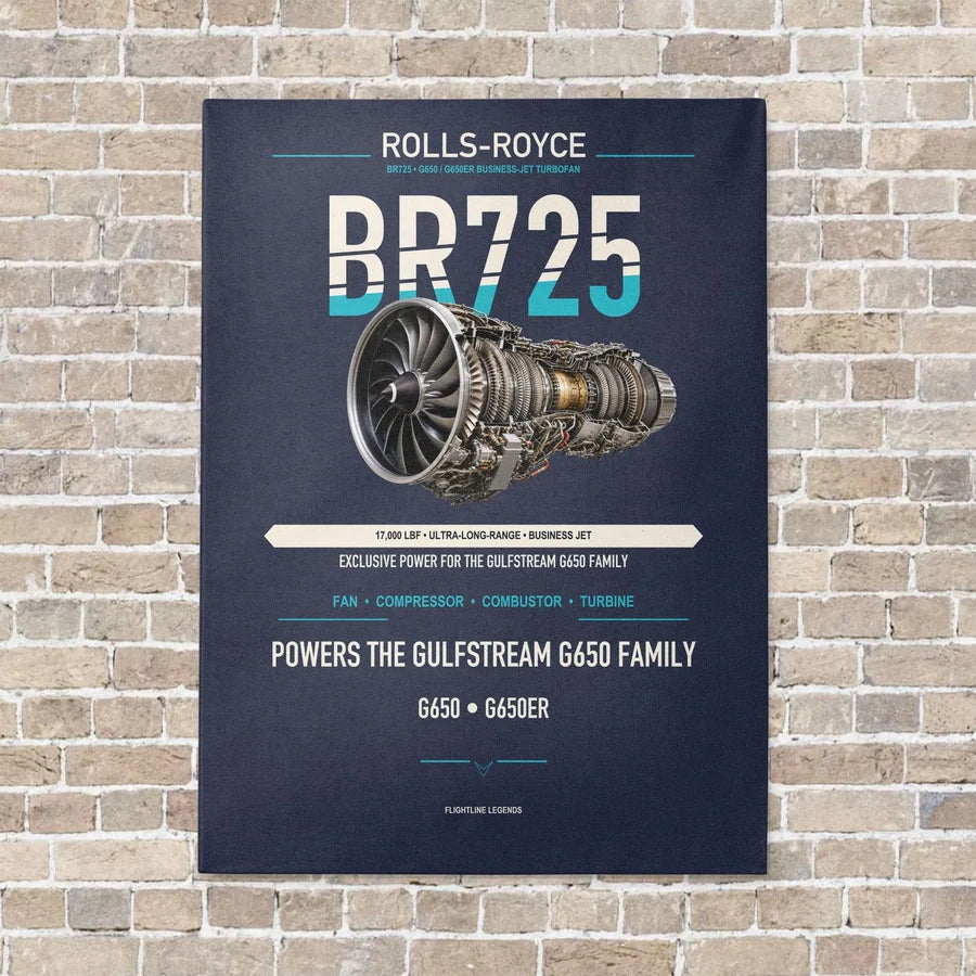 BR725 vertical canvas print - no frame - navy blue background