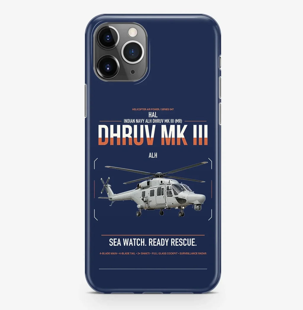 HAL ALH Dhruv Mk III design on navy blue magsafe iphone case, for iPhone Pro Max