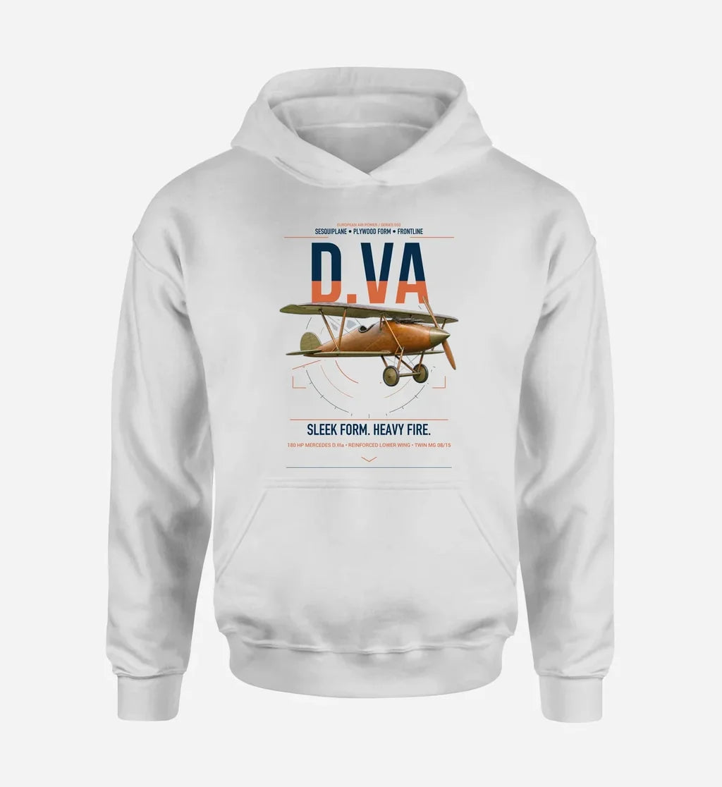 Albatros D.Va design on white double-side hoodie, single-side print