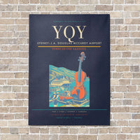 Thumbnail for Sydney–J.A. Douglas McCurdy Airport YQY vertical canvas print - no frame - navy blue background