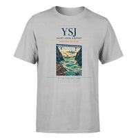 Thumbnail for Saint John Airport (YSJ) T-Shirt single-side front print in Light Gray | saint-john-airport-ysj-double-side-t-shirt