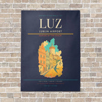 Thumbnail for Lublin Airport LUZ vertical canvas print - no frame - navy blue background