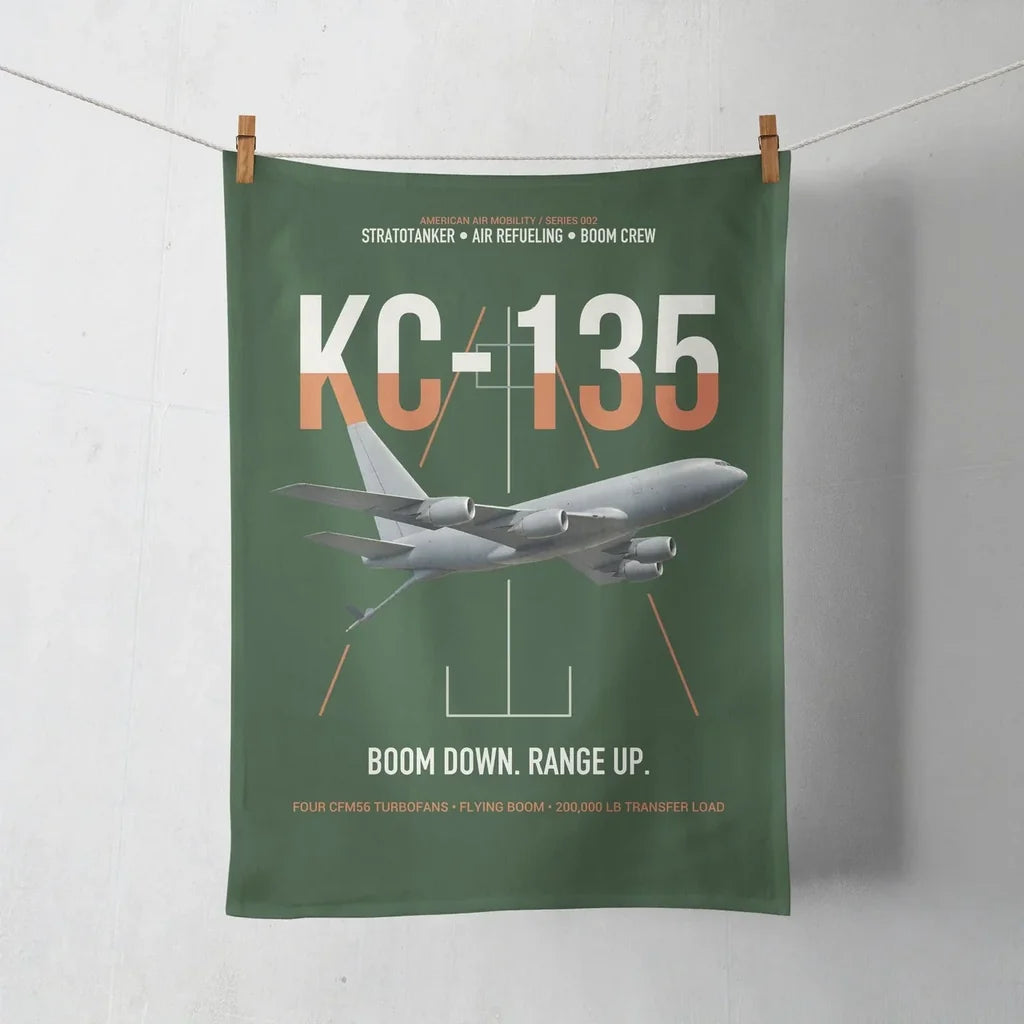 KC-135 STRATOTANKER design on dark green towel