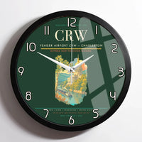 Thumbnail for Yeager Airport (CRW) design on dark green framed wall clock