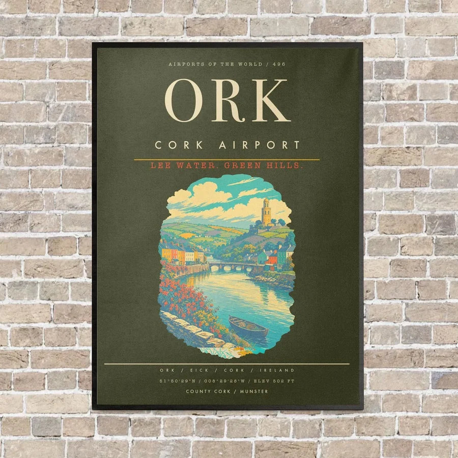 Cork Airport ORK - Canvas Framed - Green Army