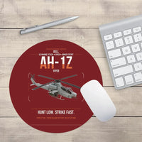 Thumbnail for Bell AH-1Z Viper design on dark red round mouse pad
