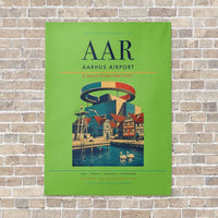 Thumbnail for Aarhus Airport AAR - Canvas No Frame - Light Green
