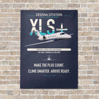 Thumbnail for Cessna Citation XLSPlus vertical canvas print - no frame - navy blue background