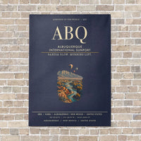 Thumbnail for Albuquerque International Sunport ABQ vertical canvas print - no frame - navy blue background